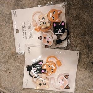 Cat Straw Toppers in Multicolor